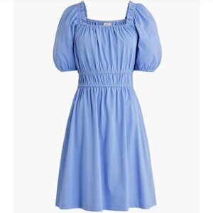 Brand new blue cotton knit squareneck mini dress from J Crew, size L